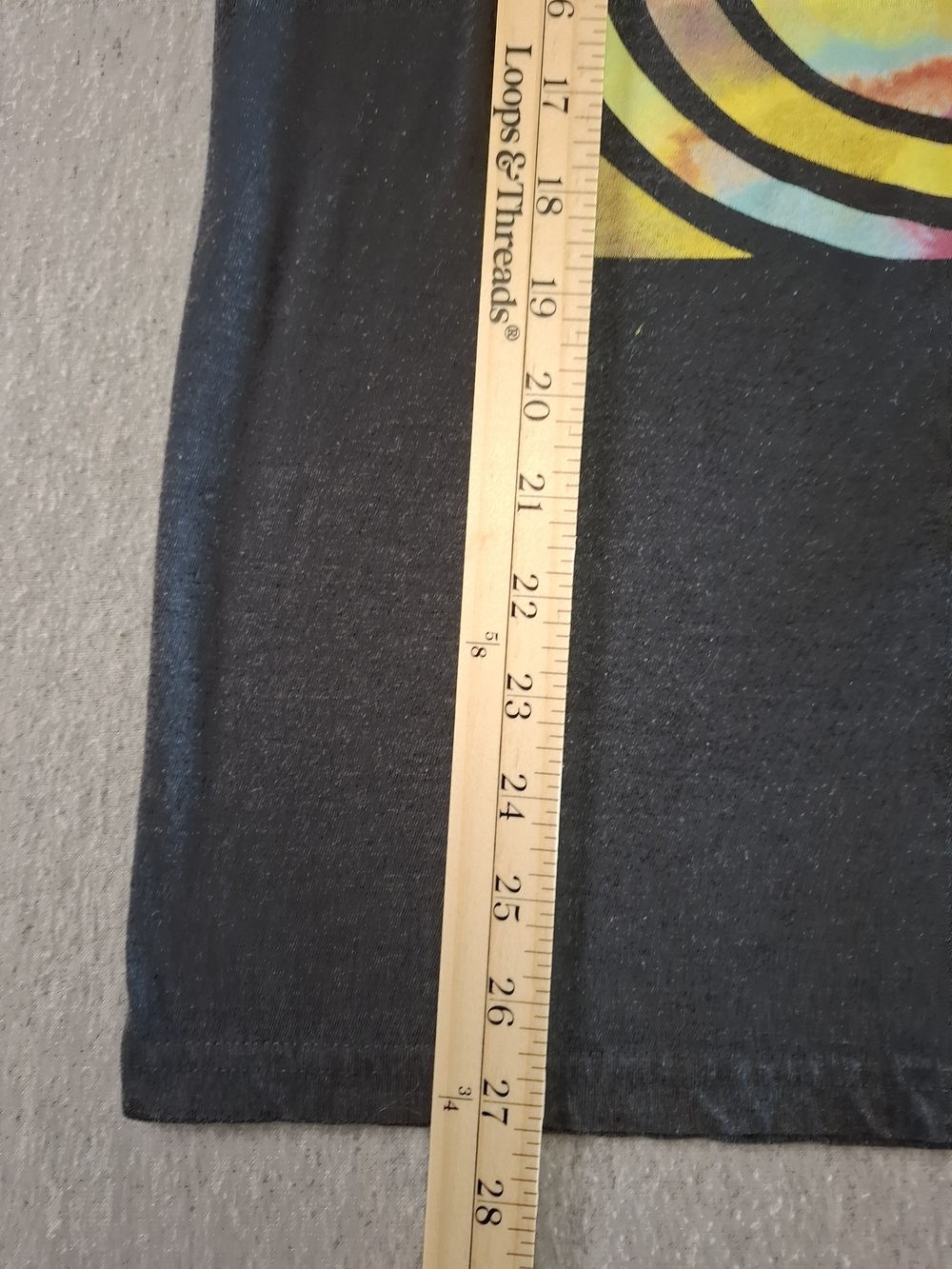 NIRVANA Black Tee with Yellow Smiley and Multicolor Swirl - Picture 4 of 7